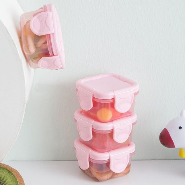 60ml Mini Fresh-Keeping Box Food Grade Thickened Sealed Baby Food Supplement Box (Yellow) - Image 3