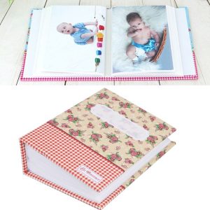 6 inch 100 Sheets 4R Small Floral Flower Pocket Photo Album (Orange)