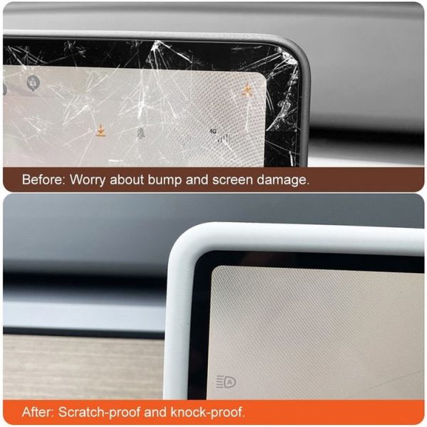 Tesla Model3 / Y Screen Bumper Protective Cover Silicone Frame (Gray) - Image 3