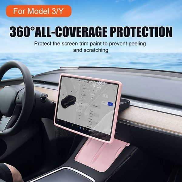 Tesla Model3 / Y Screen Bumper Protective Cover Silicone Frame (Gray) - Image 4