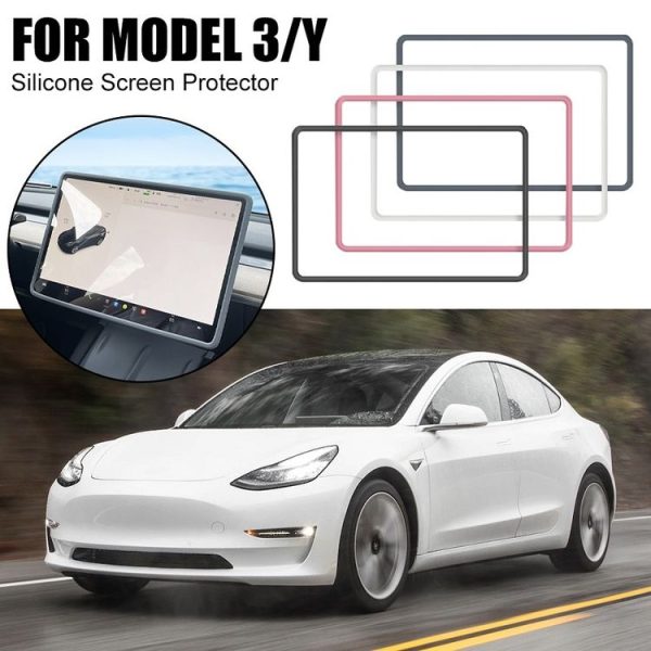 Tesla Model3 / Y Screen Bumper Protective Cover Silicone Frame (Gray) - Image 5