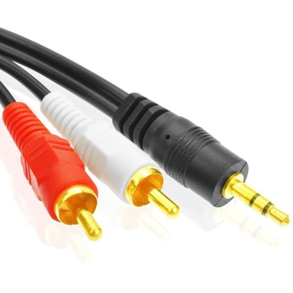 1.5m Full Copper 3.5mm To Double Lotus Audio Cable AV 1 In 2 Speaker Cable - Image 2