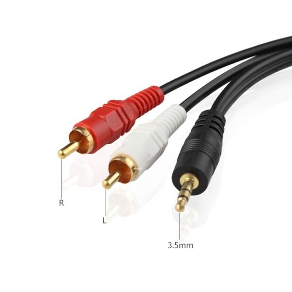 1.5m Full Copper 3.5mm To Double Lotus Audio Cable AV 1 In 2 Speaker Cable - Image 3