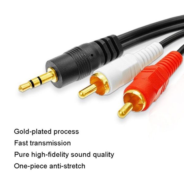 1.5m Full Copper 3.5mm To Double Lotus Audio Cable AV 1 In 2 Speaker Cable - Image 4