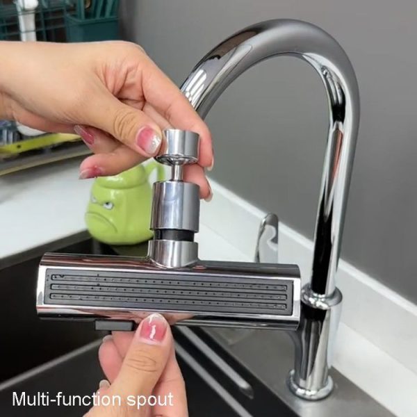 Multi-functional Flying Rain Waterfall Spout Connector Kitchen Faucet Splash Universal Swivel Bubbler, Color: Silver - Image 2