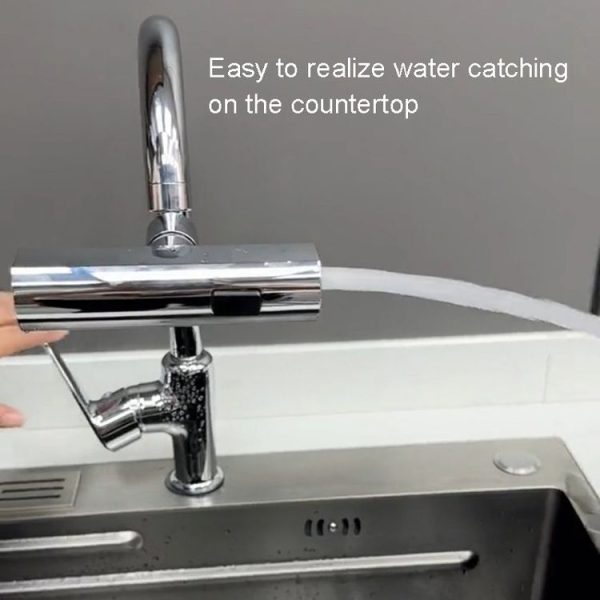 Multi-functional Flying Rain Waterfall Spout Connector Kitchen Faucet Splash Universal Swivel Bubbler, Color: Silver - Image 5