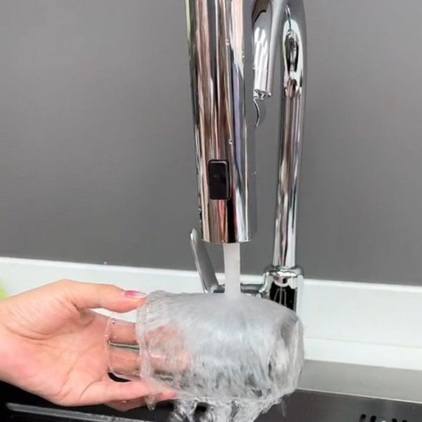 Multi-functional Flying Rain Waterfall Spout Connector Kitchen Faucet Splash Universal Swivel Bubbler, Color: Silver - Image 7