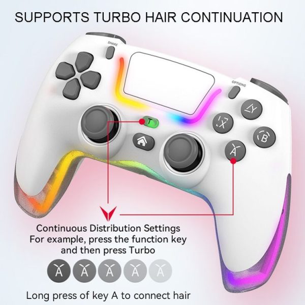 PS4 Dazzle Color Light Wireless Bluetooth Grip (Black) - Image 11