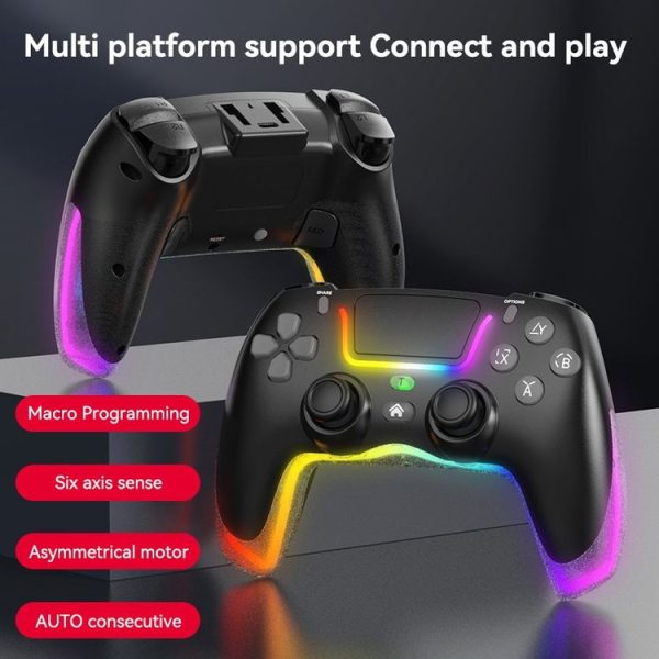 PS4 Dazzle Color Light Wireless Bluetooth Grip (Black) - Image 3