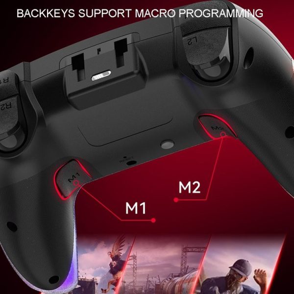 PS4 Dazzle Color Light Wireless Bluetooth Grip (Black) - Image 6