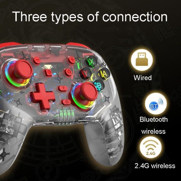 PS3 / PS4 Dual Vibration Wireless Gamepad With RGB Lights (Red) - Image 10