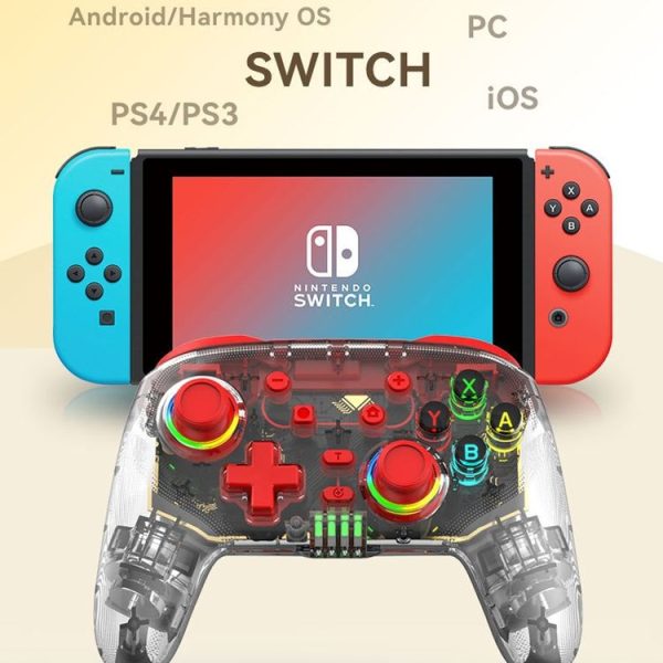 PS3 / PS4 Dual Vibration Wireless Gamepad With RGB Lights (Red) - Image 12
