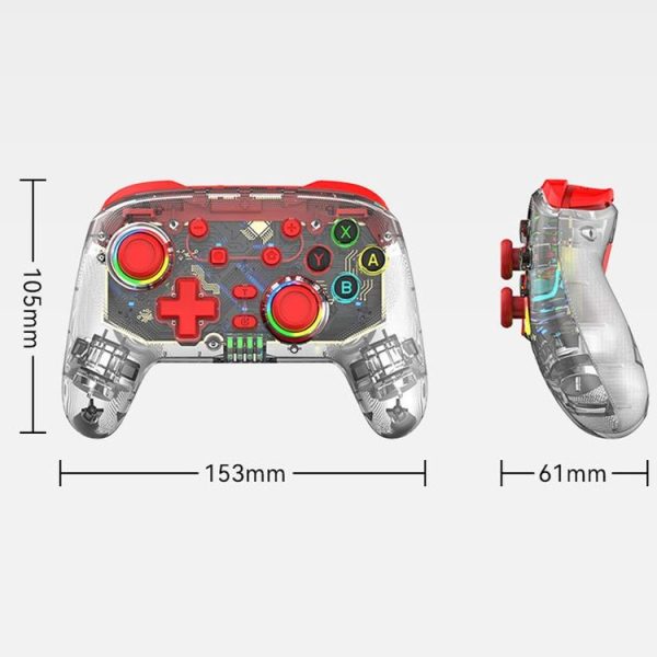 PS3 / PS4 Dual Vibration Wireless Gamepad With RGB Lights (Red) - Image 3
