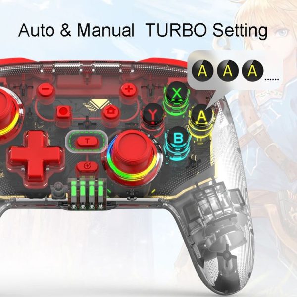 PS3 / PS4 Dual Vibration Wireless Gamepad With RGB Lights (Red) - Image 5