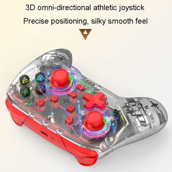 PS3 / PS4 Dual Vibration Wireless Gamepad With RGB Lights (Red) - Image 6