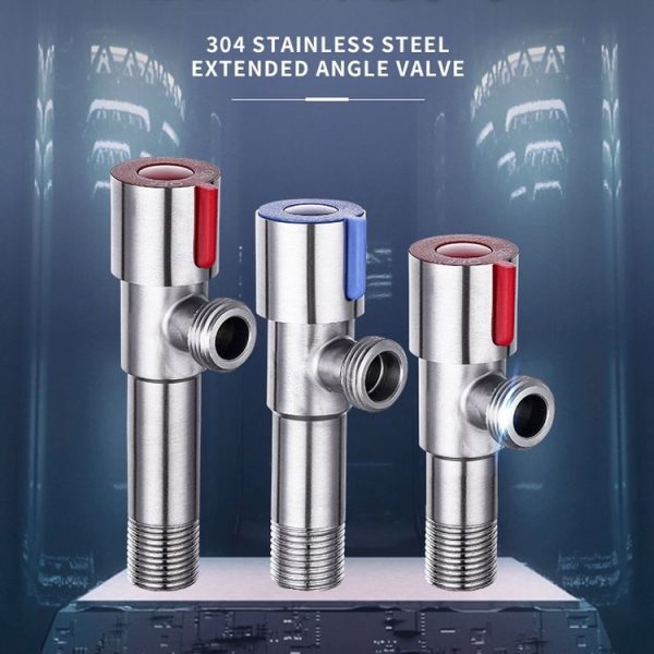 Model D 304 Hexagonal Stainless Steel Angle Valve Fine Copper Ceramic Valve Spool With Decorative Cover (Red Logo Hot Water) - Image 2