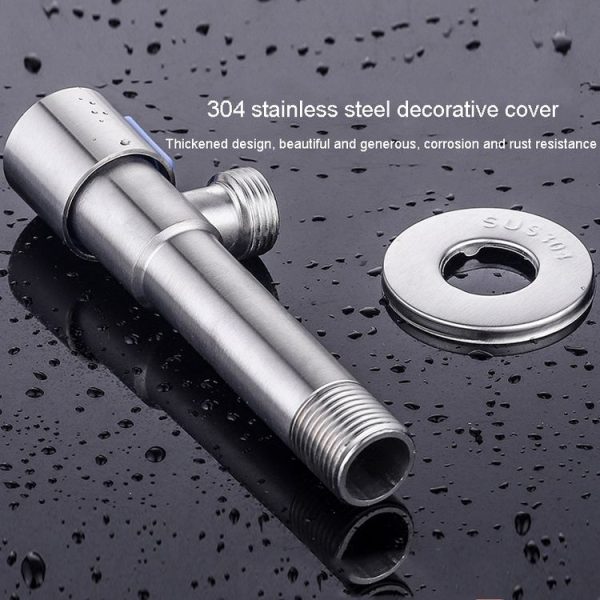 Model D 304 Hexagonal Stainless Steel Angle Valve Fine Copper Ceramic Valve Spool With Decorative Cover (Red Logo Hot Water) - Image 8