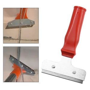 Iron Head Plastic Handle Scraper Cleaner for Glass Window Tile Floor Ice Wall Paint (Red)