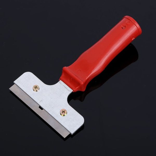 Iron Head Plastic Handle Scraper Cleaner for Glass Window Tile Floor Ice Wall Paint (Red) - Image 3