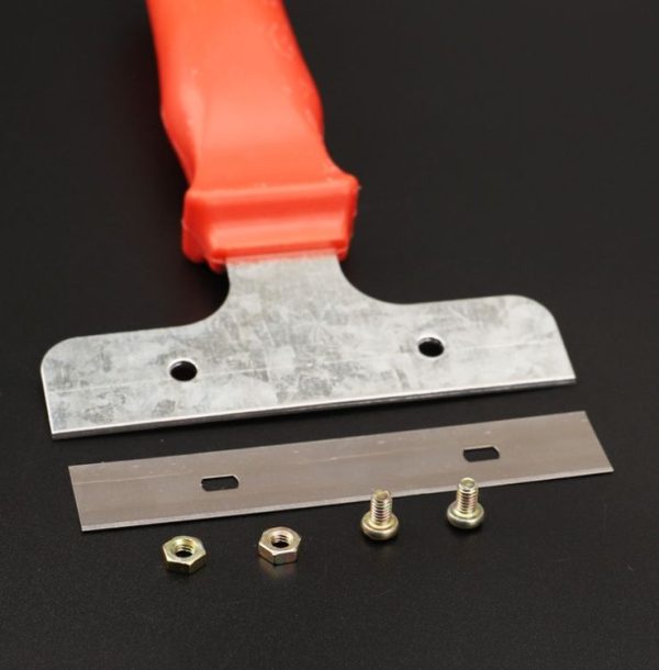 Iron Head Plastic Handle Scraper Cleaner for Glass Window Tile Floor Ice Wall Paint (Red) - Image 4