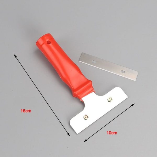 Iron Head Plastic Handle Scraper Cleaner for Glass Window Tile Floor Ice Wall Paint (Red) - Image 7