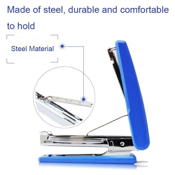 Deli 0222 10 Portable Metal Stapler With Staple Remover Labor Saving Stapler (Blue) - Image 4