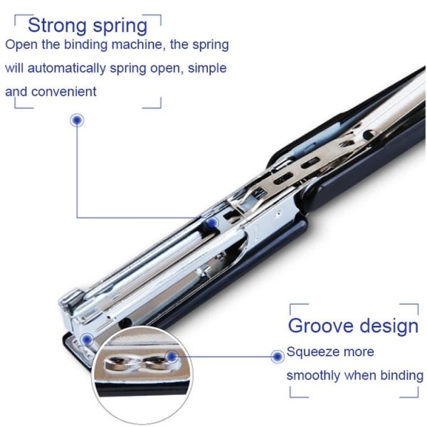 Deli 0222 10 Portable Metal Stapler With Staple Remover Labor Saving Stapler (Blue) - Image 5