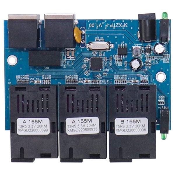 3 Fiber Port+2 Ethernet Port AAB-PCBA 100Mbps Fiber Transceiver - Image 3