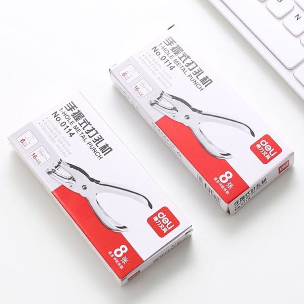 Deli 0114 Single Hole Punching Pliers Manual Mini Round Hole Paper Puncher (130x11x57mm) - Image 7