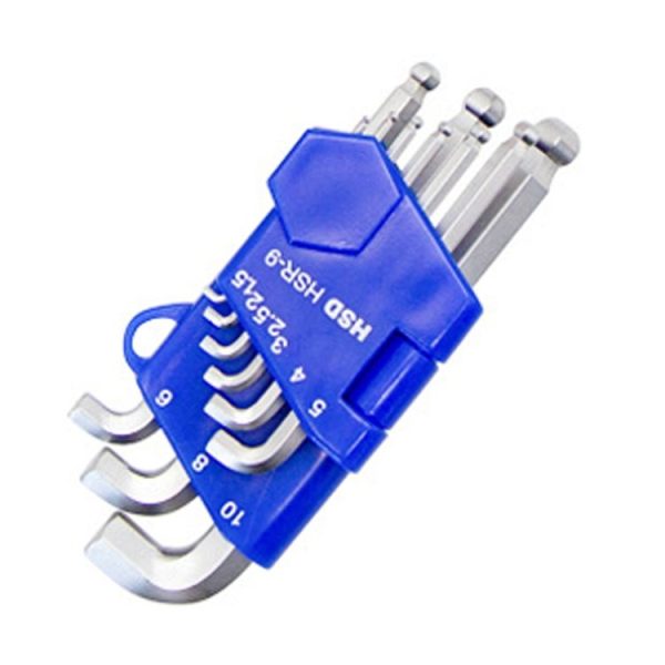9pcs / set HSD HSR-9 Short Version Short-Side Ball-End Hexagon Wrench Set Tools