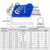 9pcs / set HSD HSR-9 Short Version Short-Side Ball-End Hexagon Wrench Set Tools - Image 2