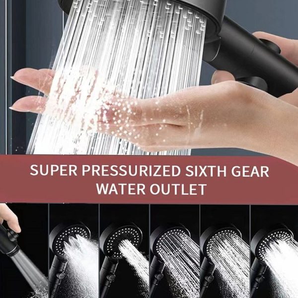 Pressurized Shower Water Heater Handheld Multifunction 6-speed Nozzle, Color: Silver - Image 6