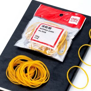 Deli 3218 100pcs / Pack Office Supplies Rubber Band Rubber Ring (Yellow)