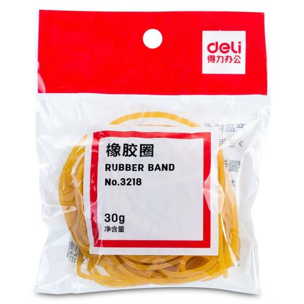 Deli 3218 100pcs / Pack Office Supplies Rubber Band Rubber Ring (Yellow) - Image 2