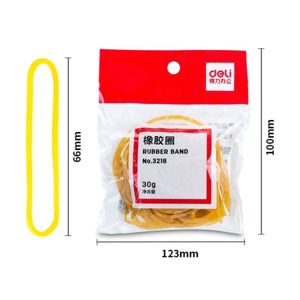 Deli 3218 100pcs / Pack Office Supplies Rubber Band Rubber Ring (Yellow) - Image 3