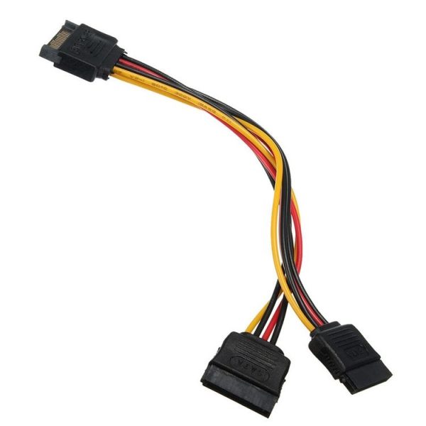 0.2m 15P to Dual 15P One to Two SATA Hard Drive Power Conversion Cable - Image 2