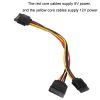 0.2m 15P to Dual 15P One to Two SATA Hard Drive Power Conversion Cable - Image 4