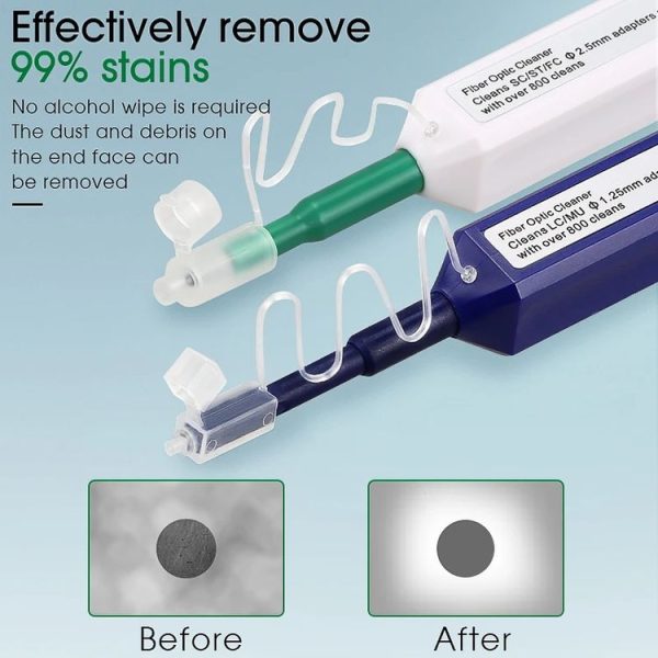 2pcs / Set Fiber Optic Cleaning Pen Endface Cleaner Fiber Optic Cleaning Tool for 1.25mm LC / Mu and 2.5mm SC / ST / FC (SC+LC) - Image 6