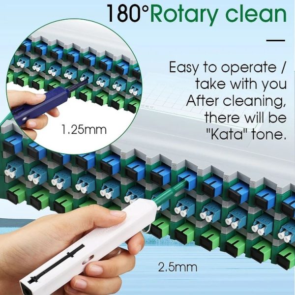 2pcs / Set Fiber Optic Cleaning Pen Endface Cleaner Fiber Optic Cleaning Tool for 1.25mm LC / Mu and 2.5mm SC / ST / FC (SC+LC) - Image 7
