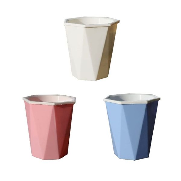 Diamond-shaped Automatic Water-absorbing Lazy Flower Pot Green Plant Plastic Pot 12cm x 14cm (White) - Image 2