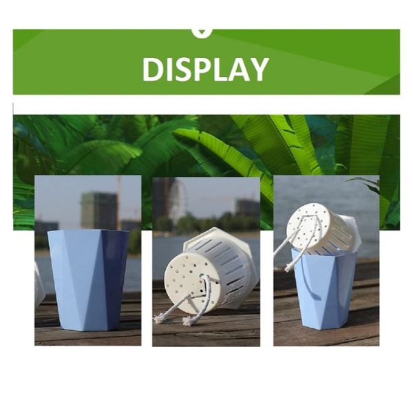 Diamond-shaped Automatic Water-absorbing Lazy Flower Pot Green Plant Plastic Pot 12cm x 14cm (White) - Image 4