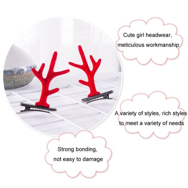 1pair Christmas Hair Accessories Cute Hairpins For Children, Color: Snowman - Image 3