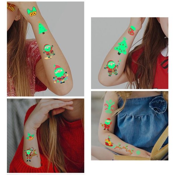 10pcs Christmas Glow Waterproof Cartoon Tattoo Sticker (WS-K122) - Image 4