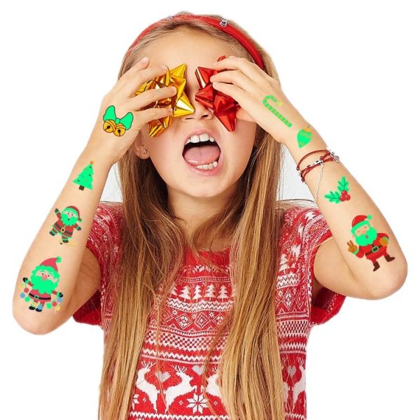 10pcs Christmas Glow Waterproof Cartoon Tattoo Sticker (WS-K122) - Image 5