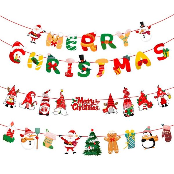 Christmas Alphabet Pull Flag Holiday Party Venue Decoration, Model: HL024 - Image 2