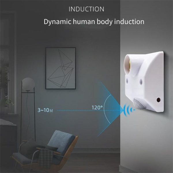 YX-425B AC85-265V Infrared Human Body Induction E27 Screw LED Lamp Holder (Adjustable) - Image 2