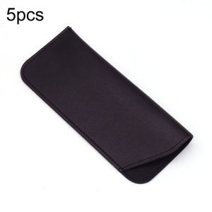5pcs Thickened Sunglasses Pouch Portable Dustproof Storage Bag, Size: Small 157 x 65mm (Black)