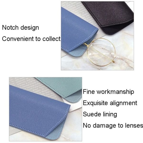 5pcs Thickened Sunglasses Pouch Portable Dustproof Storage Bag, Size: Small 157 x 65mm (Black) - Image 3