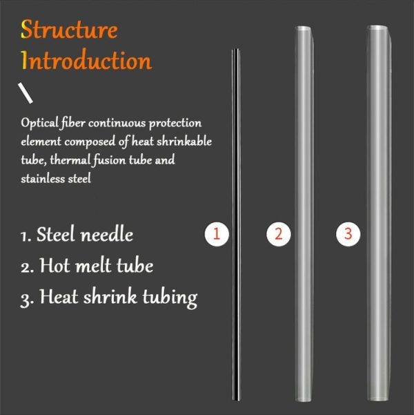 100pcs / pack 60mm Single Pin Optical Fiber Heat Shrinkable Tube Optical Hot Melt Tube - Image 6