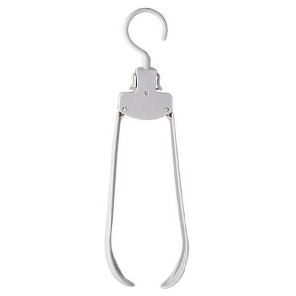 Plastic Travel Folding Hanger Portable Clothes Wide Shoulder Traceless Drying Rack (Gray)
